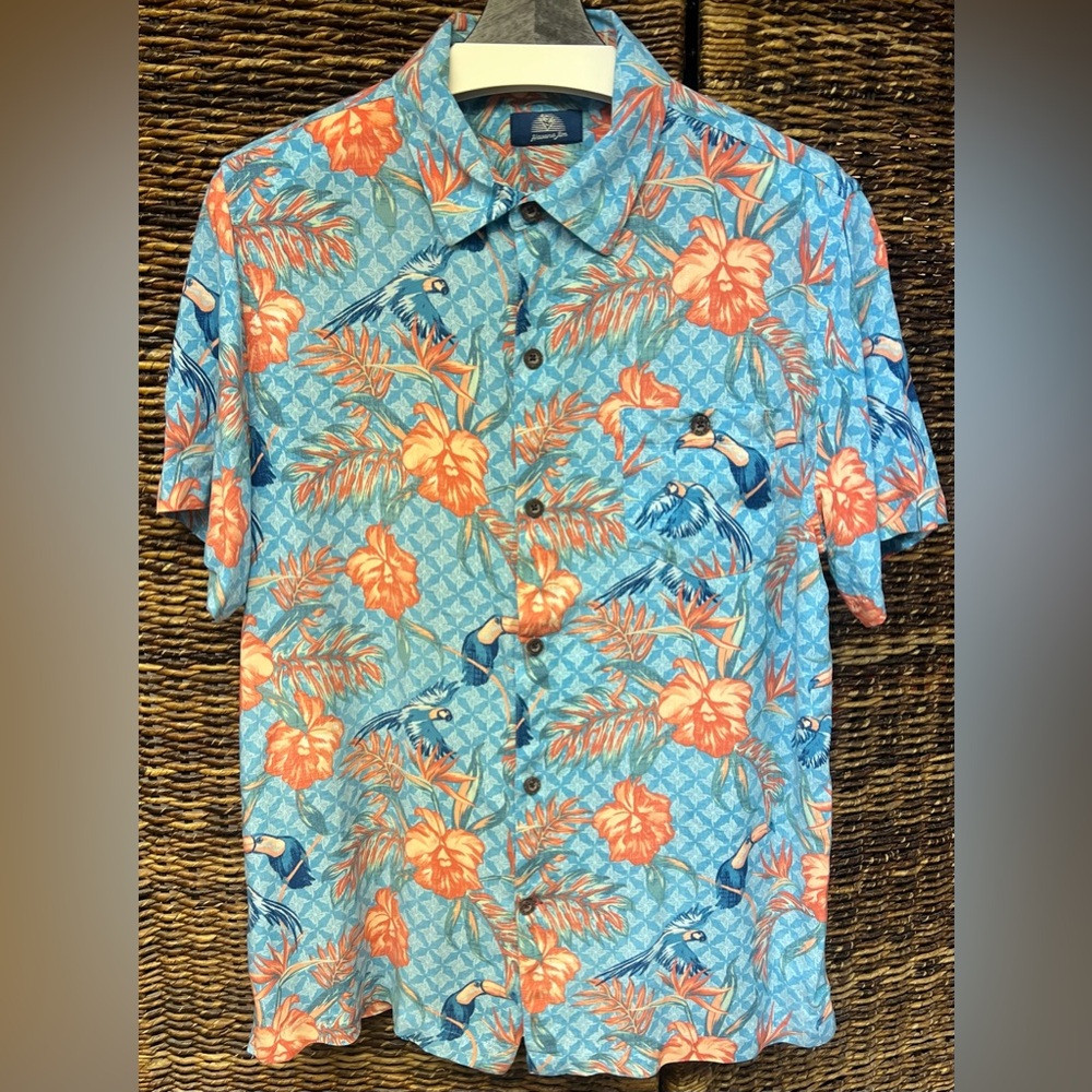 Havana Jim-‎ Tropical Toucan Print Fabric, Polo shirt, Size: Medium